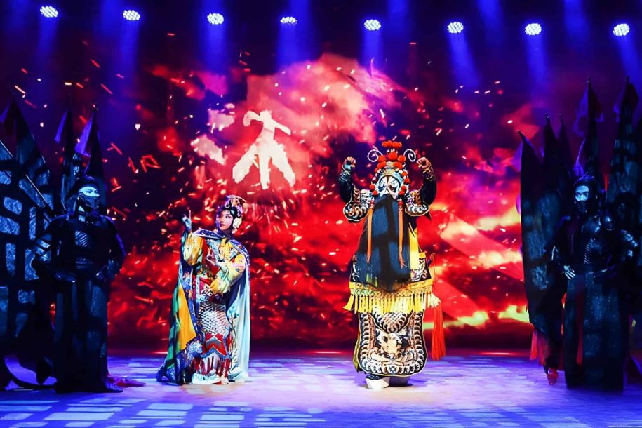 Peking Opera, Tianleyuan Grand Theater, Beijing, China, traditional Chinese culture, opera show, stage photo.